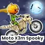 moto x3m spooky Unblocked gameplay screenshot